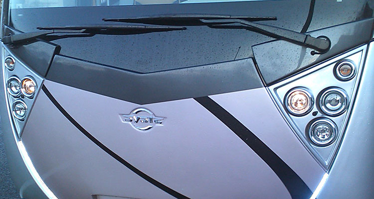 Interior de uno de los autocares